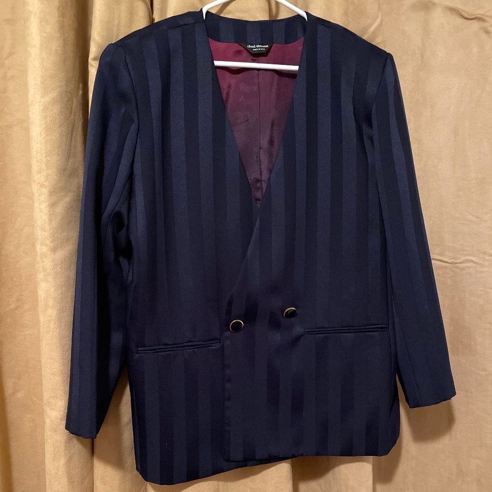 Chad Stevens navy striped blazer size 12
